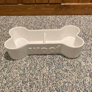 White Bone-Shaped Pet Bowl-NWOT